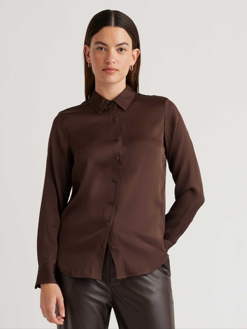 Quince Nwt Washable Stretch Silk Blouse Size Small